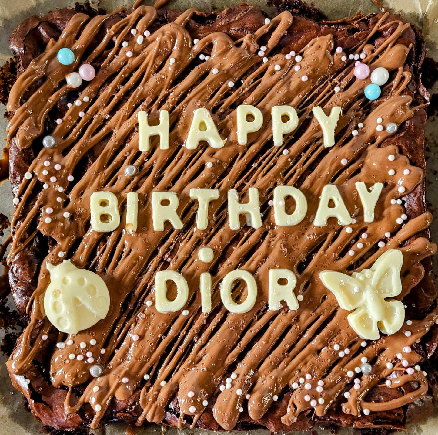 Custom Message Brownie Slab